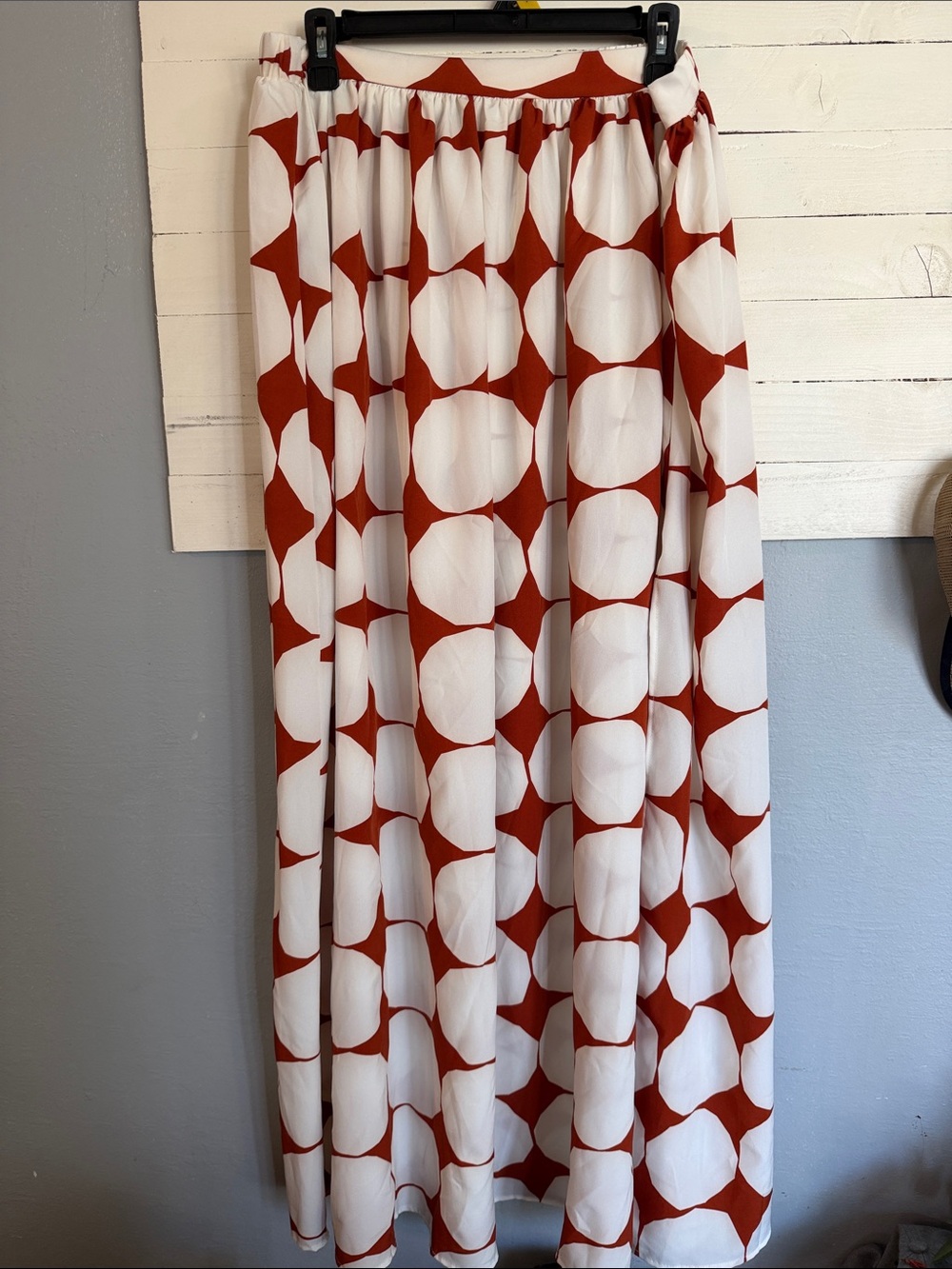 Rusty orange and white skirt